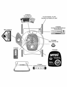 Label_Map Diagram and Parts List for 11A-50M9006 2009 MTD Lawn Mower