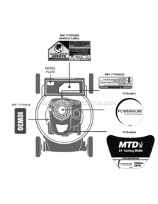 Label_Map_11A-A1S5706 Diagram and Parts List for 11A-A1S5706  MTD Lawn Mower