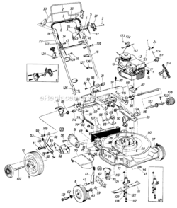 Page A Diagram and Parts List for 12222C 1986 MTD Lawn Mower