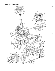 18.5hp 46-Inch Tractor/Wheel Chart 1 Diagram and Parts List for 3399006  MTD Lawn Tractor