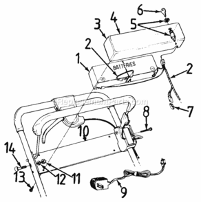 Part Location Diagram of 16542 MTD Lower Battery Tray