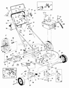Page B Diagram and Parts List for 129-516R032  MTD Lawn Mower