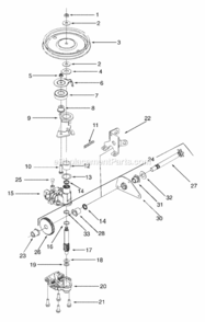 Transmission_Assembly Diagram and Parts List for 12A-379W300 2003 MTD Lawn Mower