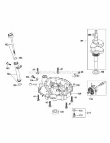 2P70Mu_Crankshaft_And_Crankcase_Cover Diagram and Parts List for 12AGB2JZ704 2012 MTD Lawn Mower