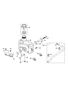 2P70Mu_Fuel_Tank_And_Mounting Diagram and Parts List for 12AGB2JZ704 2012 MTD Lawn Mower