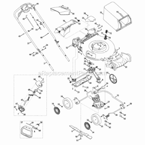 General_Assembly Diagram and Parts List for 12AKC31E095 2013 MTD Lawn Mower