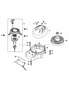 Part Location Diagram of 951-12869 MTD Inner Shroud Assembly Incl.19