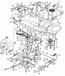 Page G Diagram and Parts List for 130-332D192  MTD Lawn Tractor