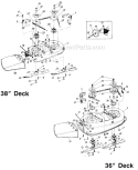 Part Location Diagram of 96879B MTD Deck Asm 36pwr Blac