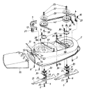 Page G Diagram and Parts List for 130-432-000 Deck E & Deck F -1990 MTD Lawn Tractor