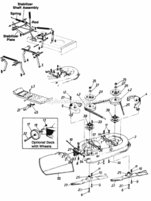 38-In_Side_Discharge_Mowing_Deck Diagram and Parts List for 130-659F023  MTD Lawn Tractor