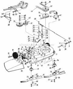 32-In_Side_Discharge_Mowing_Deck Diagram and Parts List for 131-532-000 1991 MTD Lawn Mower