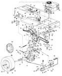 Page E Diagram and Parts List for 131-663F000 Single Cylinder -1991 MTD Lawn Tractor