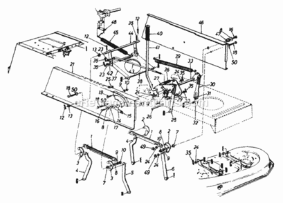 Deck_Lift_And_Hanger_Assembly Diagram and Parts List for 133O660G013 1993 MTD Lawn Tractor