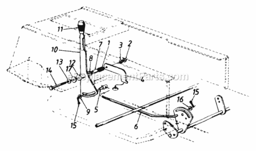 Shift_Lever Diagram and Parts List for 133O660G013 1993 MTD Lawn Tractor
