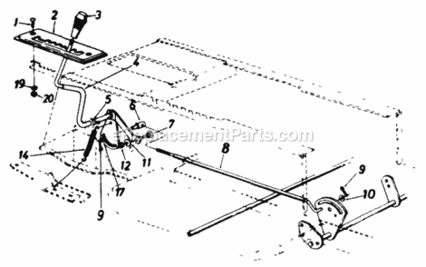 Shift_Lever Diagram and Parts List for 133O673G000 1993 MTD Lawn Tractor