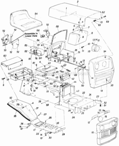Page O Diagram and Parts List for 135-698-000 1985 MTD Lawn Tractor