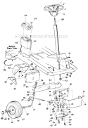 Page F Diagram and Parts List for 13518-7 1987 MTD Lawn Tractor