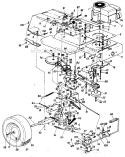 Page E Diagram and Parts List for 13607-7 1987 MTD Lawn Tractor