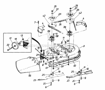 Deck_Assembly_G_And_Blades Diagram and Parts List for 136M695G352 1996 MTD Lawn Tractor
