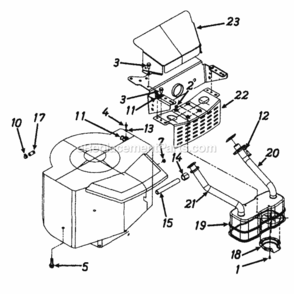 Muffler_Assembly Diagram and Parts List for 136M695G352 1996 MTD Lawn Tractor