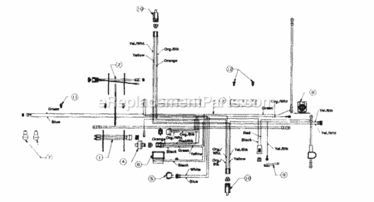 Page H Diagram and Parts List for 136M695G352 1996 MTD Lawn Tractor