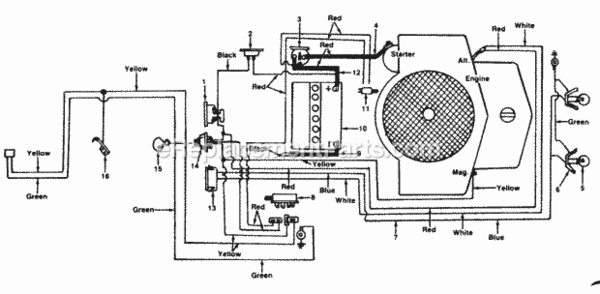 Electrical Diagram and Parts List for 137-743-000 1987 MTD Lawn Tractor