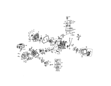 Engine Diagram and Parts List for 40M  MTD Tiller