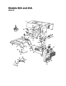 Hood/Grille 5 Diagram and Parts List for 820 THRU 829 MTD Lawn Tractor