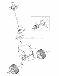 Steering_And_Axle Diagram and Parts List for 13AA925P004 2010 MTD Lawn Tractor
