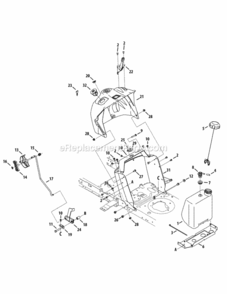 Dash_And_Fuel_Tank Diagram and Parts List for 13AC76LF058 M12538 2012 MTD Lawn Tractor
