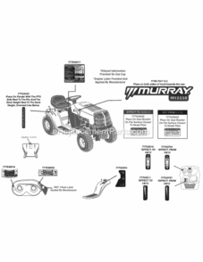 Label_Map_Murray Diagram and Parts List for 13AC76LF058 M12538 2012 MTD Lawn Tractor