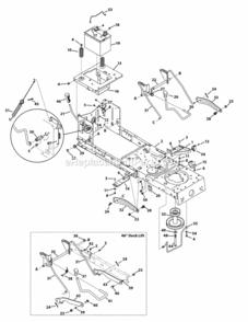 Frame_And_Pto_Lift Diagram and Parts List for 13AJ771S004 2010 MTD Lawn Tractor