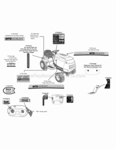 Label_Map_Mtd_Gold_42_Inch Diagram and Parts List for 13AJ771S004 2010 MTD Lawn Tractor