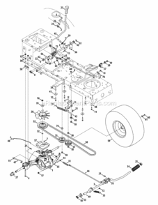 Transmission Diagram and Parts List for 13AJ795S004 2012 MTD Lawn Tractor