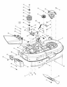 Part Location Diagram of 983-0198G MTD 42-inch Deck Shell