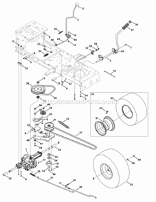 Transmission_Drive_Assembly Diagram and Parts List for 13AL771T004 2010 MTD Lawn Tractor