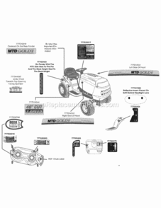 Page E Diagram and Parts List for 13AL771T004 2010 MTD Lawn Tractor