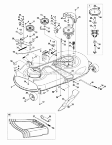 Part Location Diagram of 983-04578B-0691 MTD Deck, Offset, 46-In. 2W