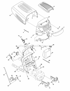 Hood_Grille_And_Dash Diagram and Parts List for 13AL795T004 2010 MTD Lawn Tractor