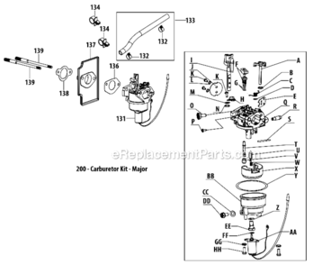Page AB Diagram and Parts List for 13AM77LS058  MTD Lawn Tractor
