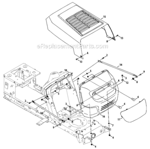 2_Style_Hood Diagram and Parts List for 13AM77LS058  MTD Lawn Tractor