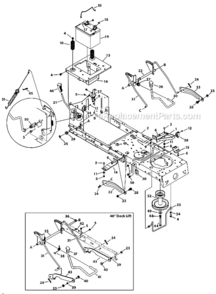 Frame_And_Pto_Lift Diagram and Parts List for 13AM77LS058  MTD Lawn Tractor