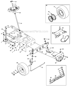 Front_End_Steering Diagram and Parts List for 13AM77LS058  MTD Lawn Tractor