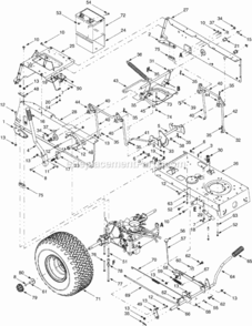 Controls_Battery Diagram and Parts List for 13AN690G352 2003 MTD Lawn Tractor