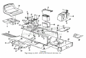SeatFrame Battery Fuel Tank Diagram and Parts List for 13AS699G088  MTD Lawn Tractor