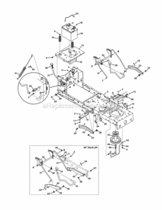 Frame_And_Pto_Lift Diagram and Parts List for 13AX771T004 2011 MTD Lawn Tractor