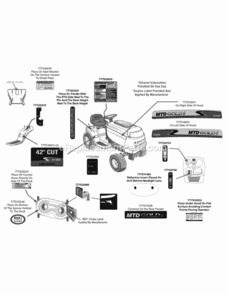 Page E Diagram and Parts List for 13AX795S004 2013 MTD Lawn Tractor