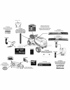 Label_Map_13Ax795T004 Diagram and Parts List for 13AX795T004 2013 MTD Lawn Tractor