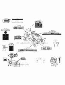 Page D Diagram and Parts List for 13AX915T004 2012 MTD Lawn Tractor